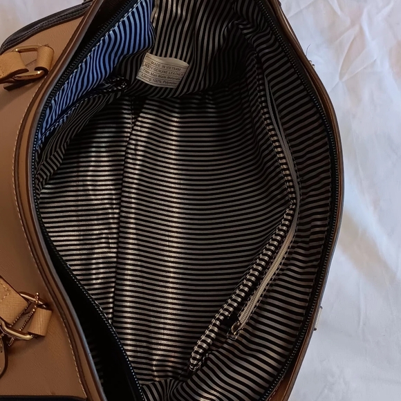 Clark Tote Bag Beige-Black Genuine Leather Women - Picture 3 of 14